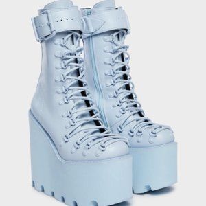 Sugar Thrillz Baby Blue Traitor Boots